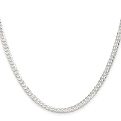 Sterling Silver 3.8mm Flat Curb Chain - 3