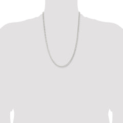 Sterling Silver 3.8mm Flat Curb Chain - 7