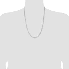 Sterling Silver Rhodium-plated 3.8mm Flat Curb Chain - 8