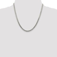 Sterling Silver 4.7mm Flat Curb Chain - 8