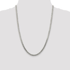Sterling Silver 4.7mm Flat Curb Chain - 9