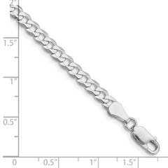Sterling Silver Rhodium-plated 4.7mm Flat Curb Chain - 3