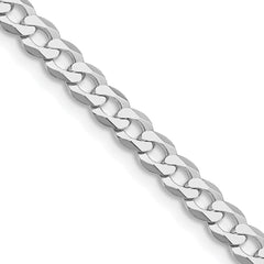 Sterling Silver Rhodium-plated 4.7mm Flat Curb Chain - 8