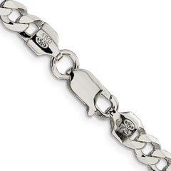 Sterling Silver 5.75mm Flat Curb Chain - 4