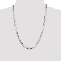 Sterling Silver 5.75mm Flat Curb Chain - 5