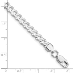 Sterling Silver Rhodium-plated 5.75mm Flat Curb Chain - 5