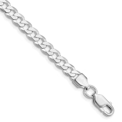 Sterling Silver Rhodium-plated 5.75mm Flat Curb Chain - 5