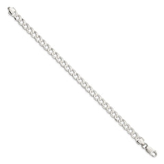 Sterling Silver 6.8mm Flat Curb Chain - 11