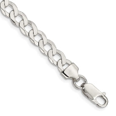 Sterling Silver 6.8mm Flat Curb Chain - 11