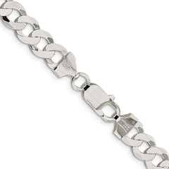 Sterling Silver 7.5mm Flat Curb Chain - 11