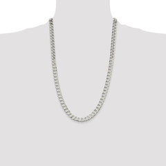 Sterling Silver 7.5mm Flat Curb Chain - 6