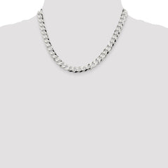 Sterling Silver 8.5mm Flat Curb Chain - 9