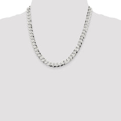 Sterling Silver 8.5mm Flat Curb Chain - 4