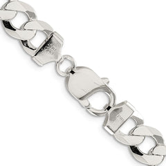 Sterling Silver 9.75mm Flat Curb Chain - 6
