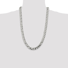 Sterling Silver 9.75mm Flat Curb Chain - 6