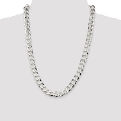 Sterling Silver 11.75mm Flat Curb Chain - 4