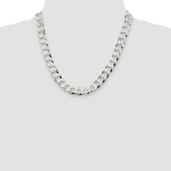 Sterling Silver Rhodium-plated 11.75mm Flat Curb Chain - 6