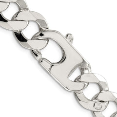Sterling Silver 14mm Flat Curb Chain - 5