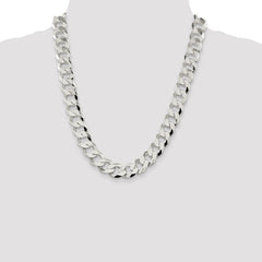 Sterling Silver 14mm Flat Curb Chain - 4