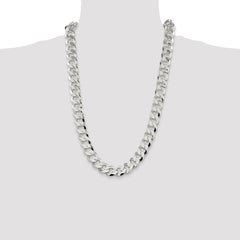 Sterling Silver 14mm Flat Curb Chain - 5