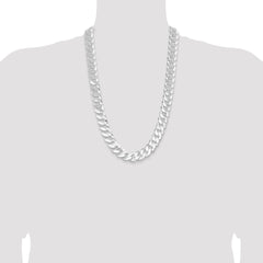 Sterling Silver 16mm Flat Curb Chain - 5
