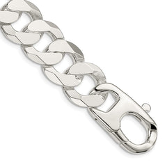 Sterling Silver 16mm Flat Curb Chain - 6