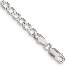 Sterling Silver 4.5mm Semi-solid Flat Curb Chain - 5