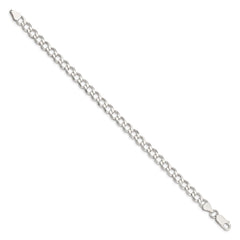 Sterling Silver 6.7mm Semi-solid Flat Curb Chain - 3
