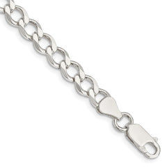 Sterling Silver 6.7mm Semi-solid Flat Curb Chain - 3