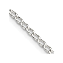 Sterling Silver 2mm Open Elongated Link Chain - 6