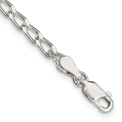 Sterling Silver 3.2mm Open Elongated Link Chain Anklet - 2
