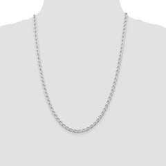 Sterling Silver 4.3mm Open Elongated Link Chain - 5
