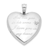 Sterling Silver Rhodium-plate God Has.. Diamond Ash Holder Heart Locket