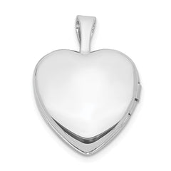 Sterling Silver Platinum-plated & Gold Tone Satin & D/C Cross Heart Locket