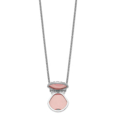 Sterling Silver Rhodium-plated Seashell 15mm Locket Necklace