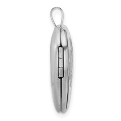 Sterling Silver RH-plate Polished/Satin Epoxy 20mm Butterfly Heart Locket