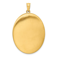 1/20 Gold Filled 34mm Polished/Satin Leaf Border 2-Frame Oval Locket