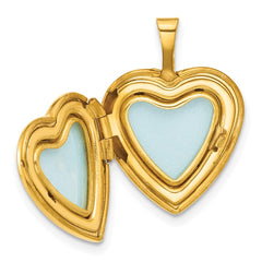 1/20 Gold Filled Polished & Textured Diamond 16mm Floral Heart Locket