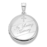 Sterling Silver RH-plated IN LOVING MEMORY 20mm Ash Holder Locket