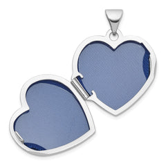 Sterling Silver Rhodium-plated Lab Created Emerald May Birthstone 18mm Heart Locket