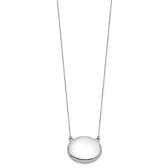Sterling Silver Rhodium-plated Polished Front/Brushed Back 18.75 inch with 2 inch extension 20mm Oval Locket Necklace