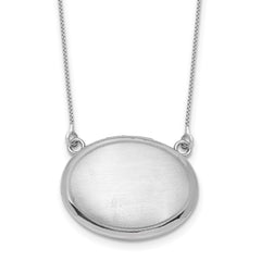 Sterling Silver Rhodium-plated Brushed with Border 18.75 inch with 2 inch extension 20mm Oval Locket Necklace