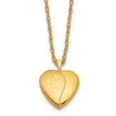 1/20 Gold Filled 16mm Satin and Polished Heart Locket Necklace
