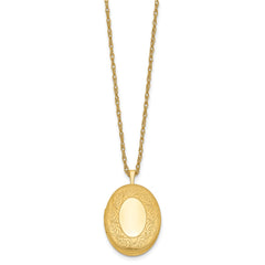 1/20 Gold Filled 26mm Leaf Border Oval Locket Necklace