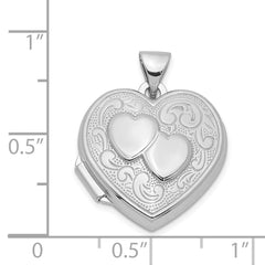Sterling Silver Rhodium-plated Heart Locket - 3