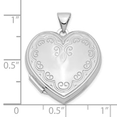 Sterling Silver Rhodium-plated Heart Locket - 2