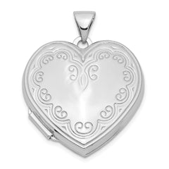 Sterling Silver Rhodium-plated Heart Locket - 2