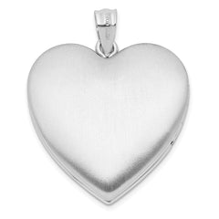 Sterling Silver Rhodium-plated 24mm D/C Footprints Ash Holder Heart Locket