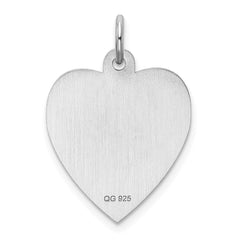 Sterling Silver Rhodium-plated Engraveable Girl Disc Charm - 2