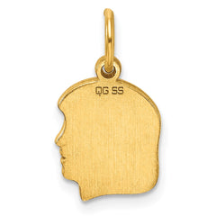 Sterling Silver GP Engraveable Girl Polished Disc Charm - 2